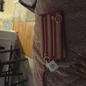 Women's Pink and Tan Wallet